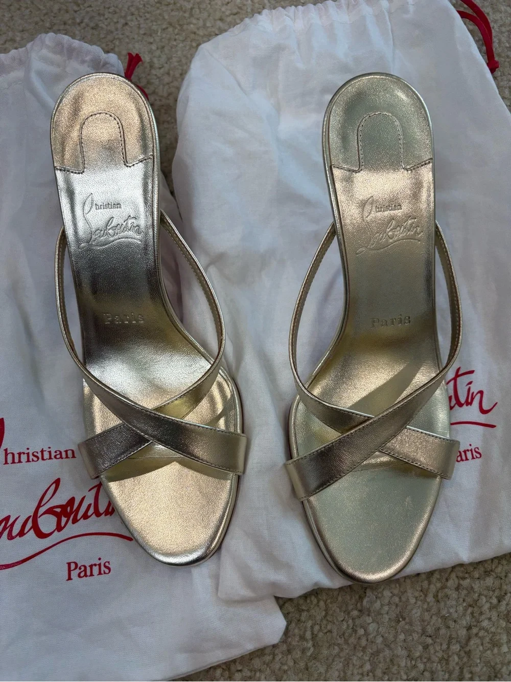 Gold Christian Louboutin Heels